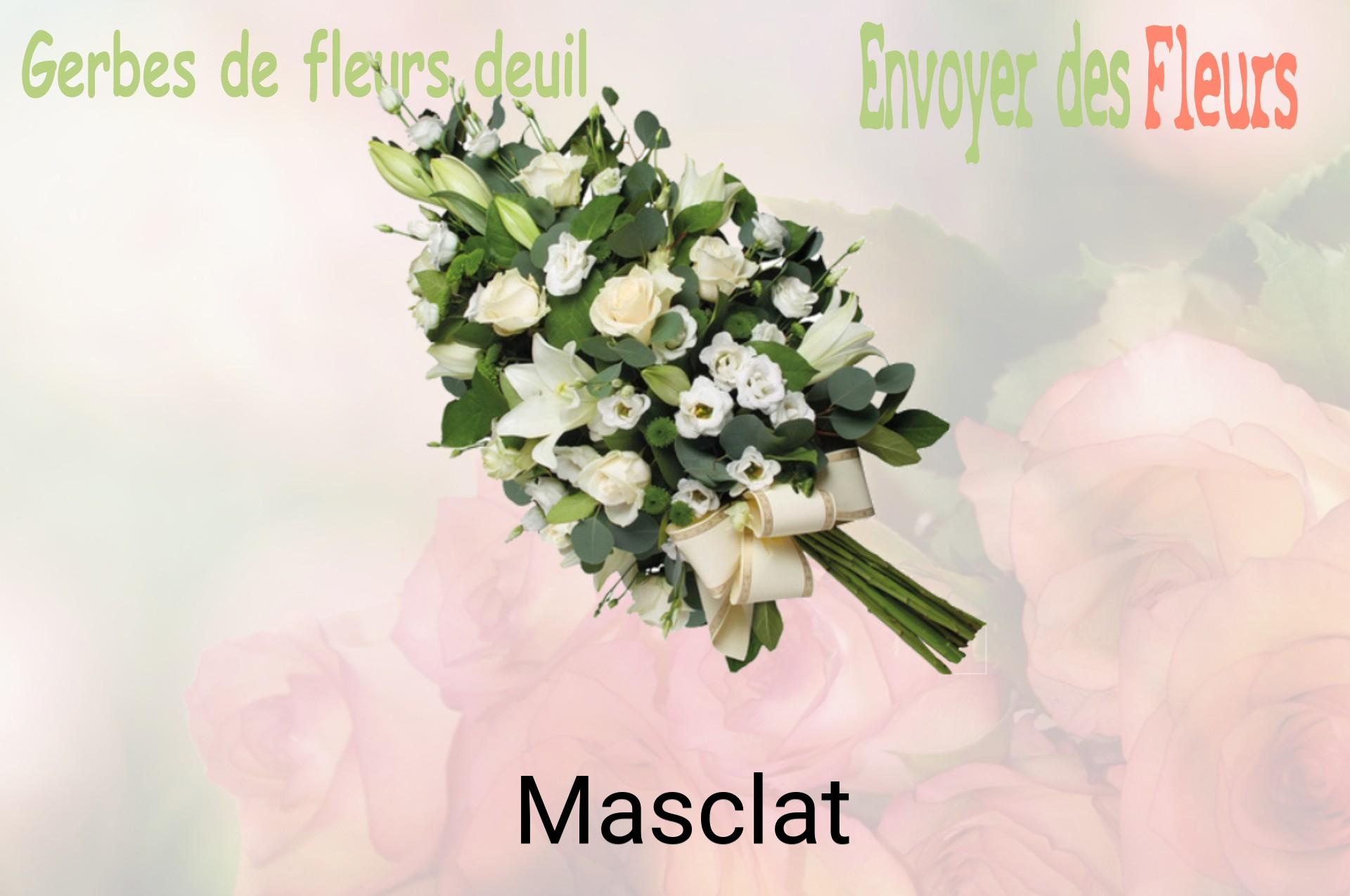 Gerbe de fleurs de deuil livrée à Masclat